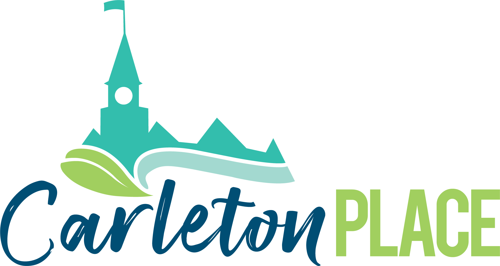 green and blue Carleton Place logo